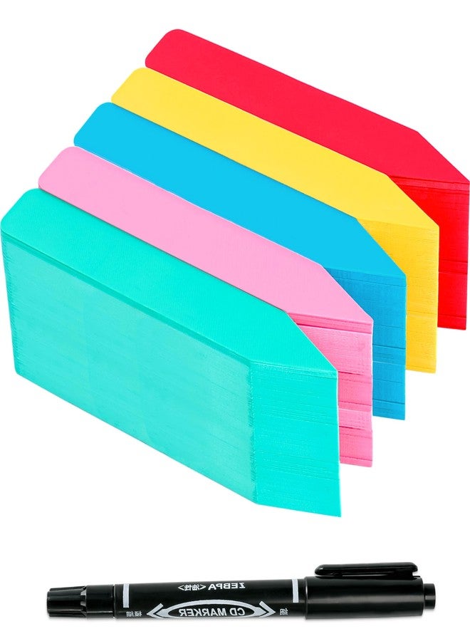 TDHDIKE Plant Labels 500Pcs 4 Inch Plastic Plant Name Tags for Seedlings Garden Labels Markers Nursery Plant Tags Seed Labels for Outdoor Garden Plant Label Stakes with Permanet Marking Pen (Mix-Color) - Image 1