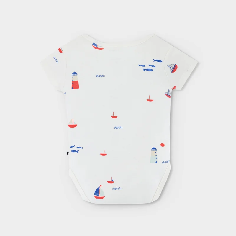 myko kids Panda Short Sleeve Bodysuit