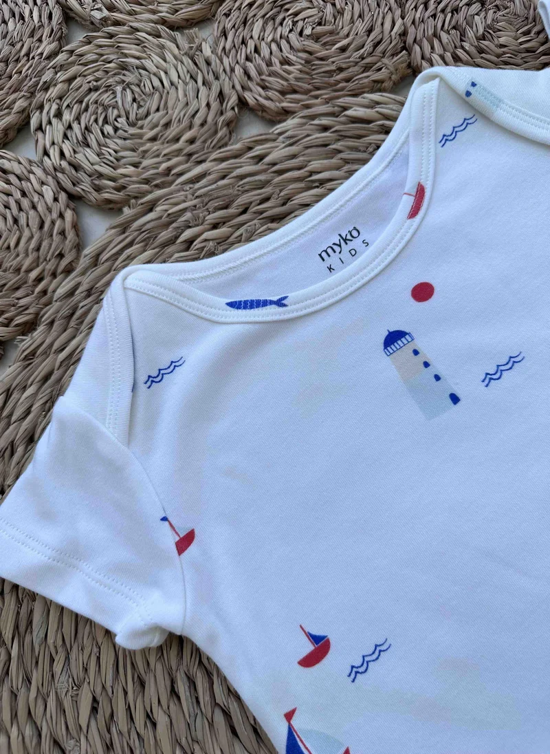  ميكو كيدز Panda Short Sleeve Bodysuit