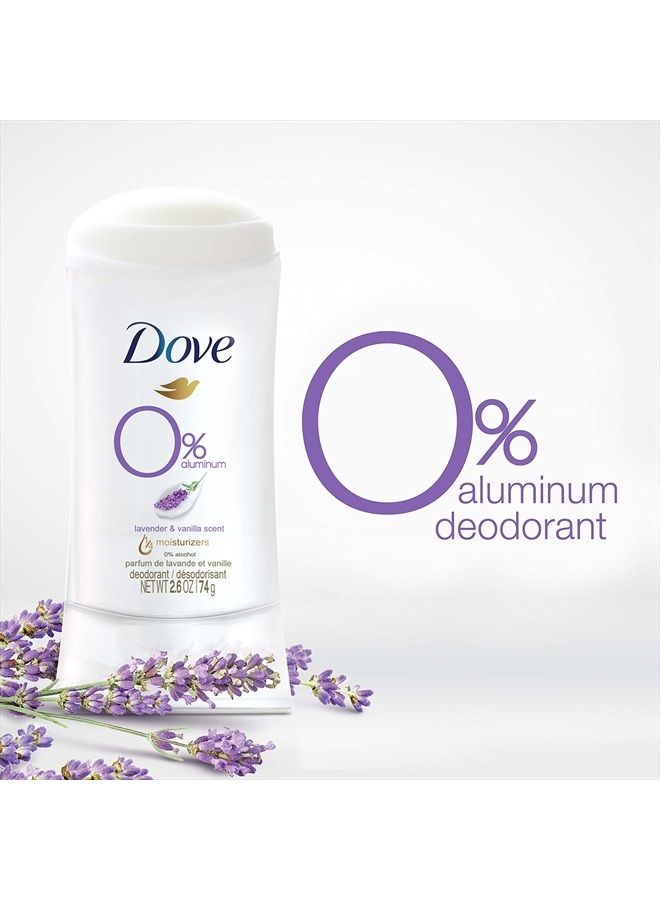 Dove مزيل العرق 0% ألومنيوم غير مهيج للعناية بالإبط مزيل العرق اللطيف الخالي من الألومنيوم برائحة اللافندر والفانيليا 2.6 أونصة - Image 2