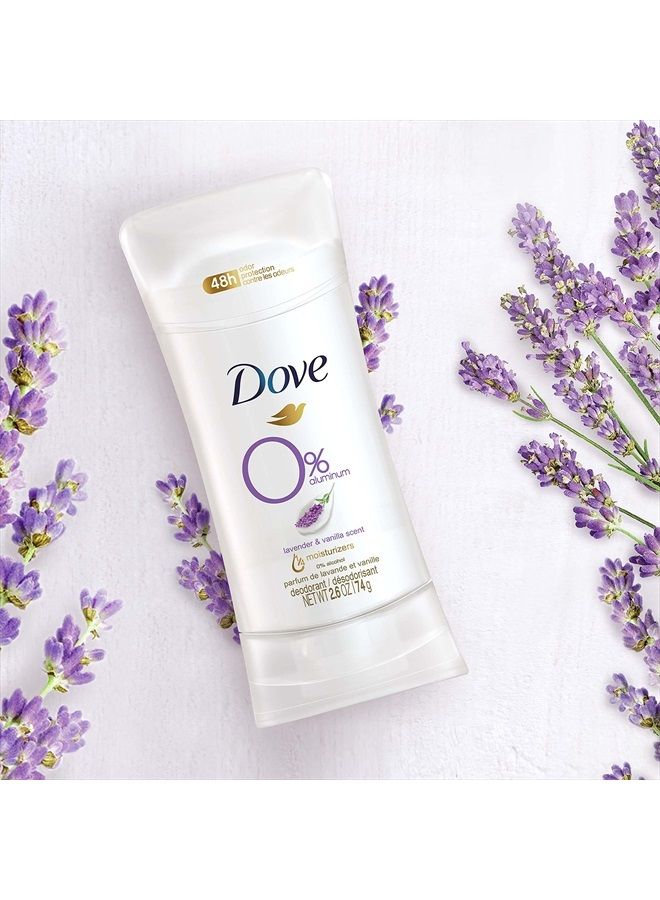 Dove مزيل العرق 0% ألومنيوم غير مهيج للعناية بالإبط مزيل العرق اللطيف الخالي من الألومنيوم برائحة اللافندر والفانيليا 2.6 أونصة - Image 5