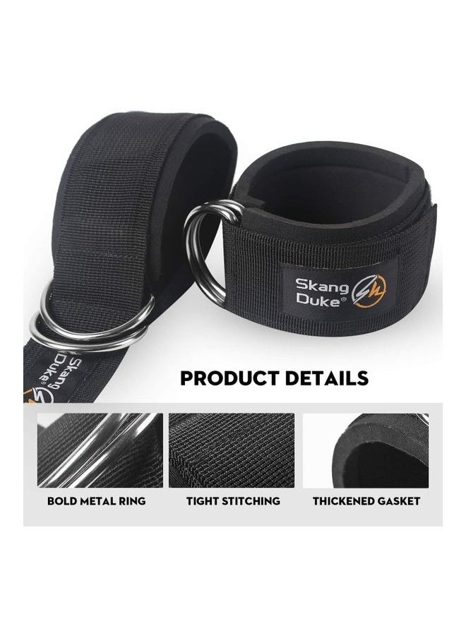Captaintech Pow Fitness Padded Ankle Straps for Cable Machines for Kickbacks Black 47X5X1cm  - Image 5