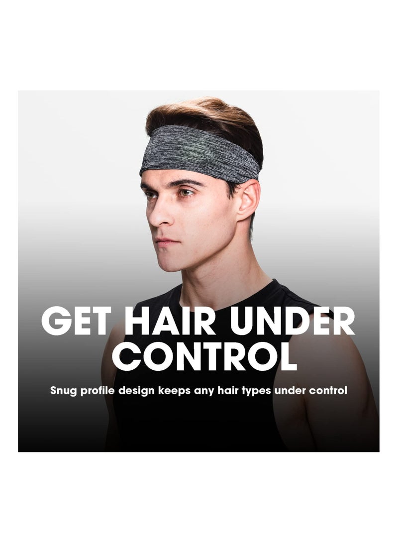 Loquat Men's Headbands, 3-Pack Headbands for Men, Sport Running Fitness Yoga Cycling, Lightweight Mens Hairband Stretchy Moisture Wicking Workout Sweatbands - Image 4