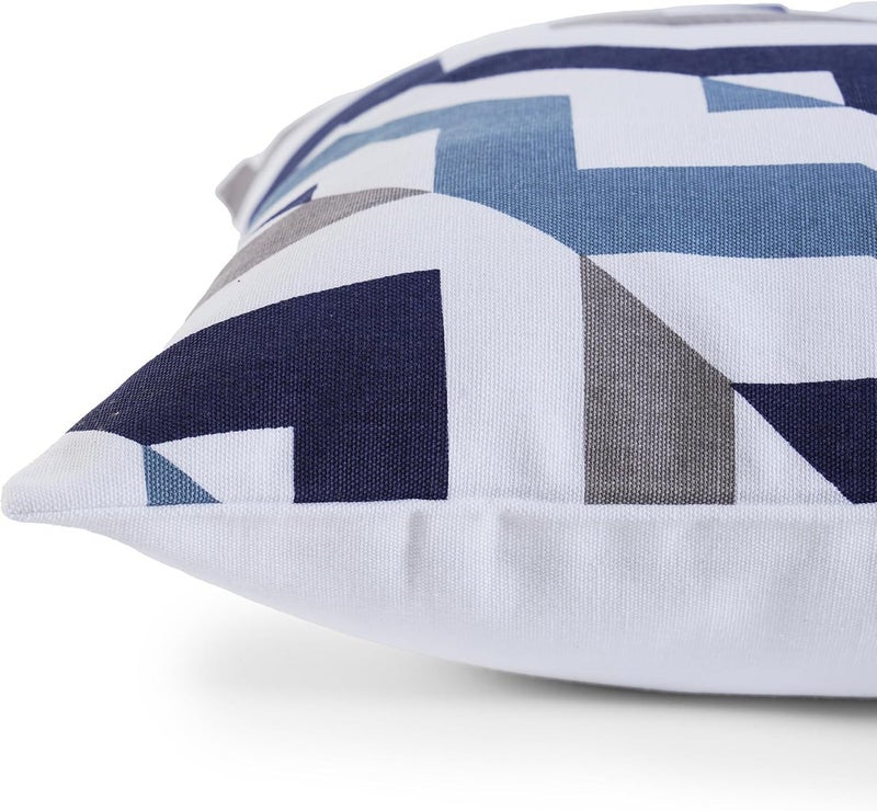 Eminence Home Retro Room Cushion Cover Set - 45 x 45 cm, Cotton, Blue, Pack of 4 - Image 2