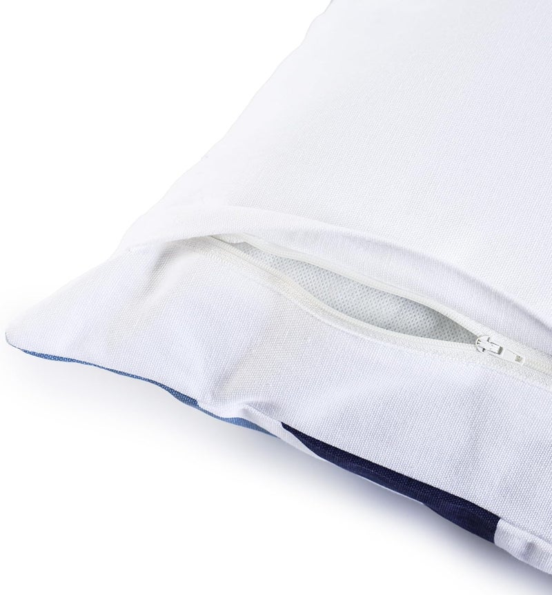 Eminence Home Retro Room Cushion Cover Set - 45 x 45 cm, Cotton, Blue, Pack of 4 - Image 4