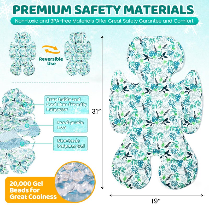Orzbow Universal Stroller Cooling Pad, Double Sided Car Seat Cooler Liner, Gel Baby Cooling Pad Cushion for Strollers, Car Seats, High Chair, Swing, Cribs, Keep Baby Cool in Summer - Image 4