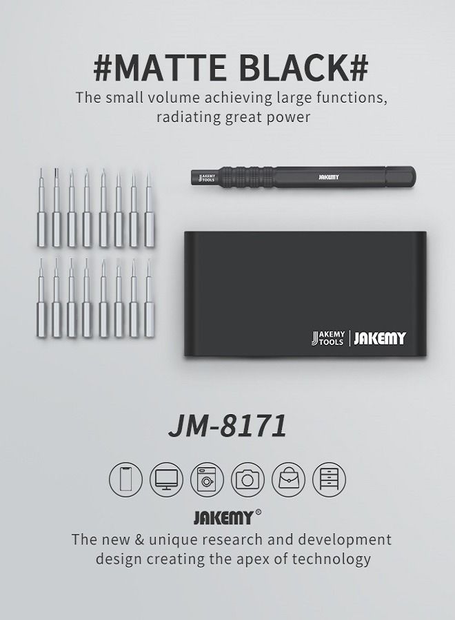 JAKEMY 16-Piece Professional Multi functional Screwdriver Set Precision Hand Tools JM-8171 - Image 3