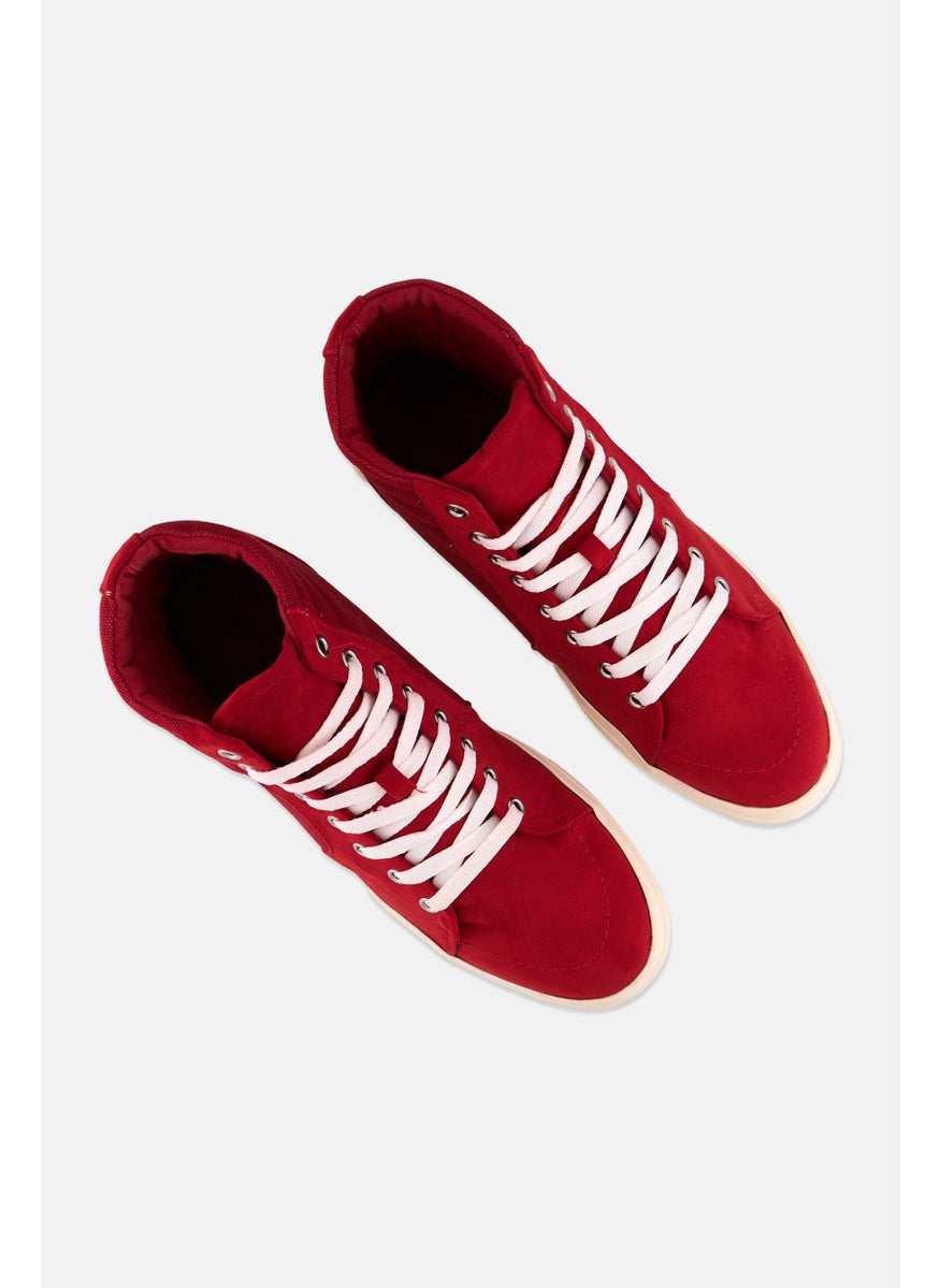 Sun Stone Men Jett Medium High Cut Casual Shoes, Red  - Image 4