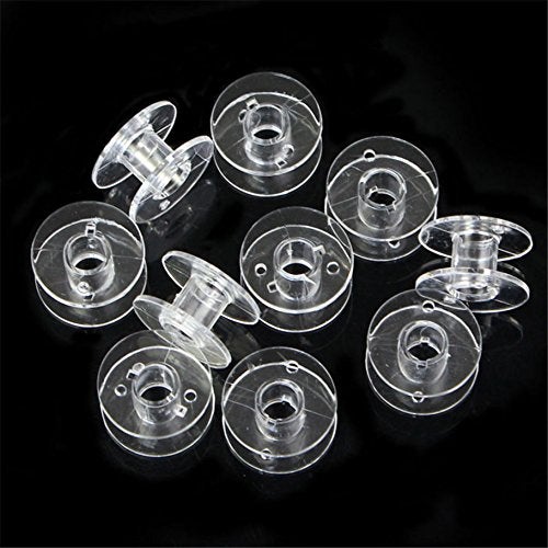 advancedestore advancedestore Lots 10 Clear Plastic Bobbins for Brother Janome Singer Sewing Machine Wondertion - Image 1