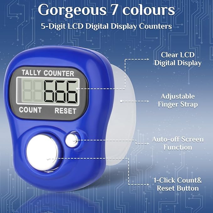 QEEIG Multiuse Finger Counter Portable Hand Finger Counting Machine Digital Head Electronic Tally Counter Pack of 1 - Image 5