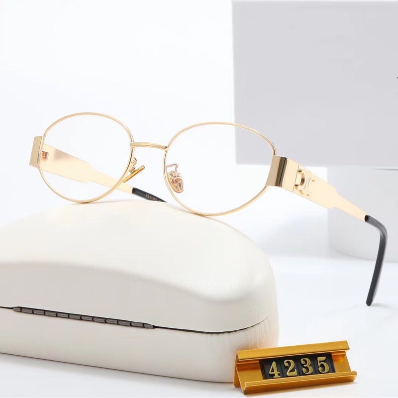 Generic 2023 Oval Retro Triumph Arch Fashion Sunglasses for Women C5 gold transparent 