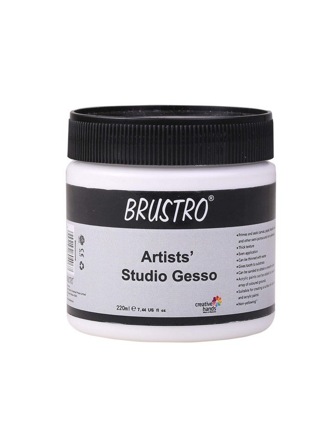 بروسترو جيسو استوديو الفنانين من بروسترو | 220 مل | أبيض | مثالي للقماش والورق والكرتون واللوحات الزيتية، برايمر طلاء عالمي للفنون والحرف اليدوية، قائم على الماء، غير سام، درجة الاستوديو، المحترفين، الرسامين الهواة. - Image 1