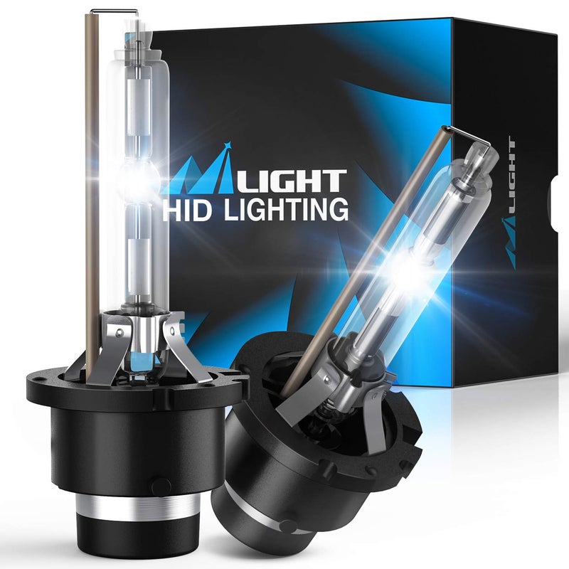 Nilight D2S HID Bulbs, D2S 6000K HID Bulb Diamond White High Low Beam Xenon Headlight HID Bulbs for 12V Cars, 2-Pack, Blue Package