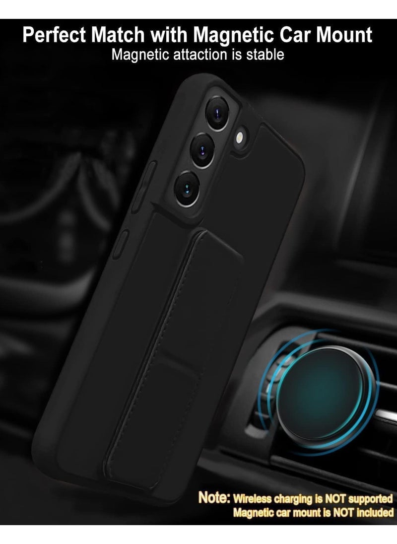 Denx Samsung Galaxy A55 Case with Kickstand and Magnetic Holder, Premium Vertical Strap and Grip with Silicone Holder, multiple viewing positions for Samsung Galaxy A55 (Black)  - Image 5