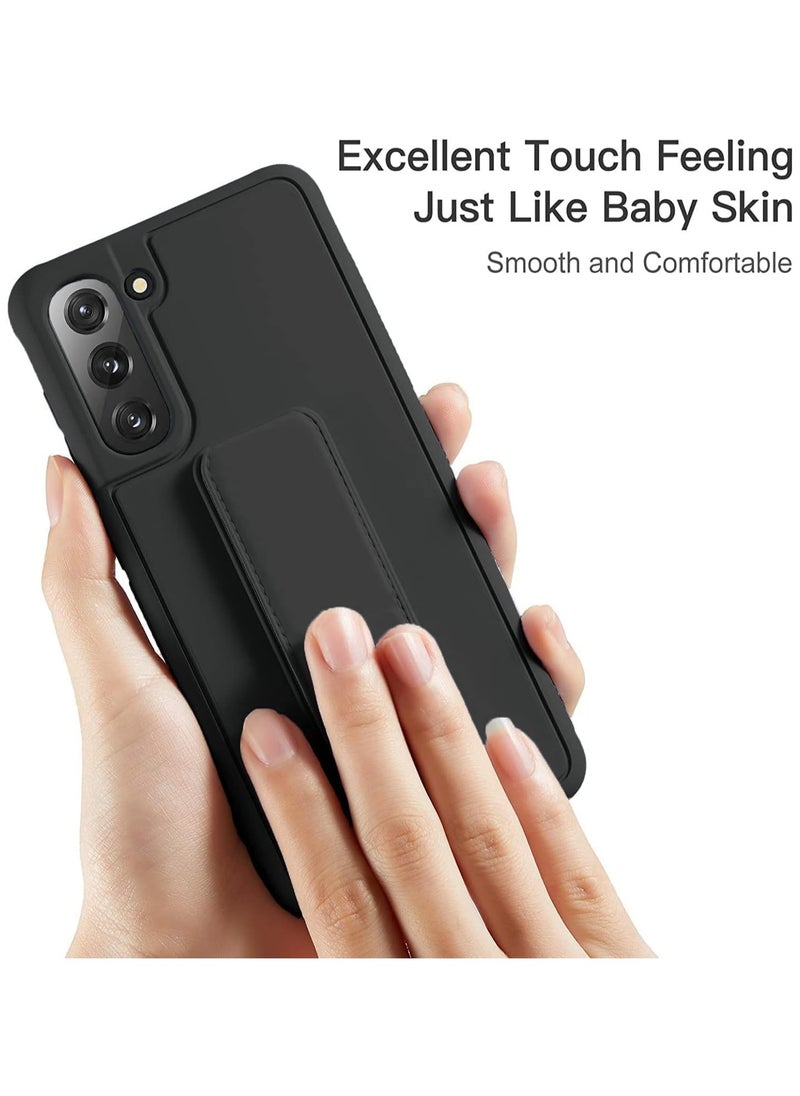 Denx Samsung Galaxy A55 Case with Kickstand and Magnetic Holder, Premium Vertical Strap and Grip with Silicone Holder, multiple viewing positions for Samsung Galaxy A55 (Black)  - Image 4
