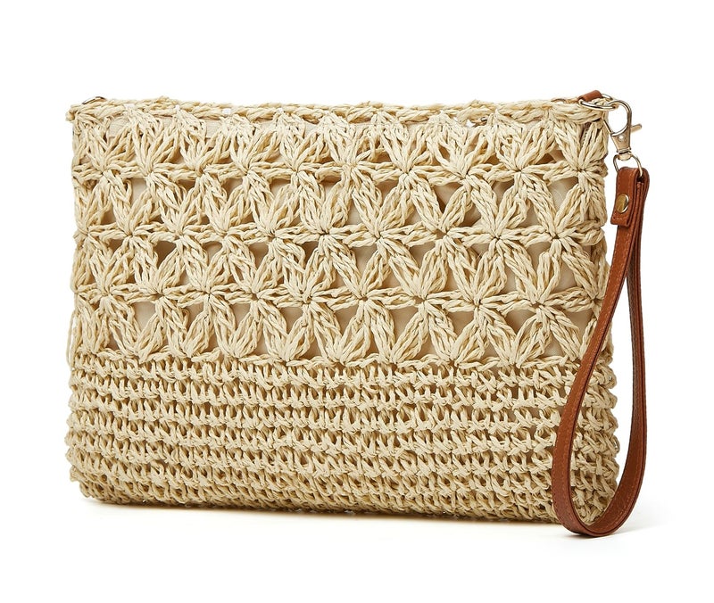 Bagkeak Square Bag Straw Beach Bags For Women Rattan Purse Summer Straw Crossbody Handmade Raffia Handbag Purse Shoulder Bag 2025 - Image 4