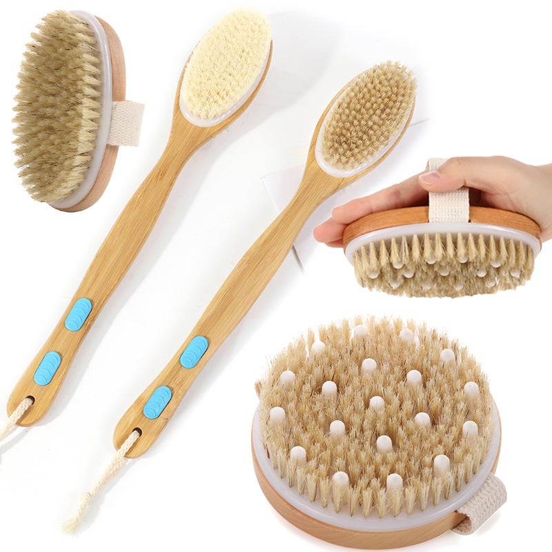 Bristle Brush Massage Bath Brush Handheld Body Brush Bath Brush Round Bath Brush Hemu Bath Brush - Image 1