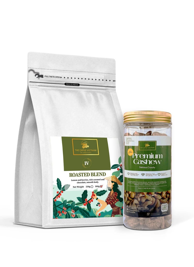 The Caphe Vietnam Combo Gift Set - Roasted Blend Arabica & Robusta Whole Bean 500g + Roasted Cashew with Skin A 500g  - Image 2