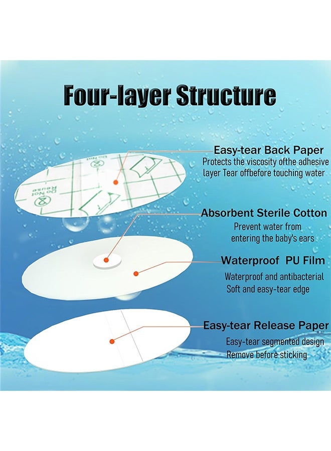 Quantum 100 PCS Waterproof Ear Stickers, Waterproof Baby Earmuffs With Absorbent Cotton, Newborn Earmuffs for Bathing Swimming Snorkeling and Other Water Sports - Image 4