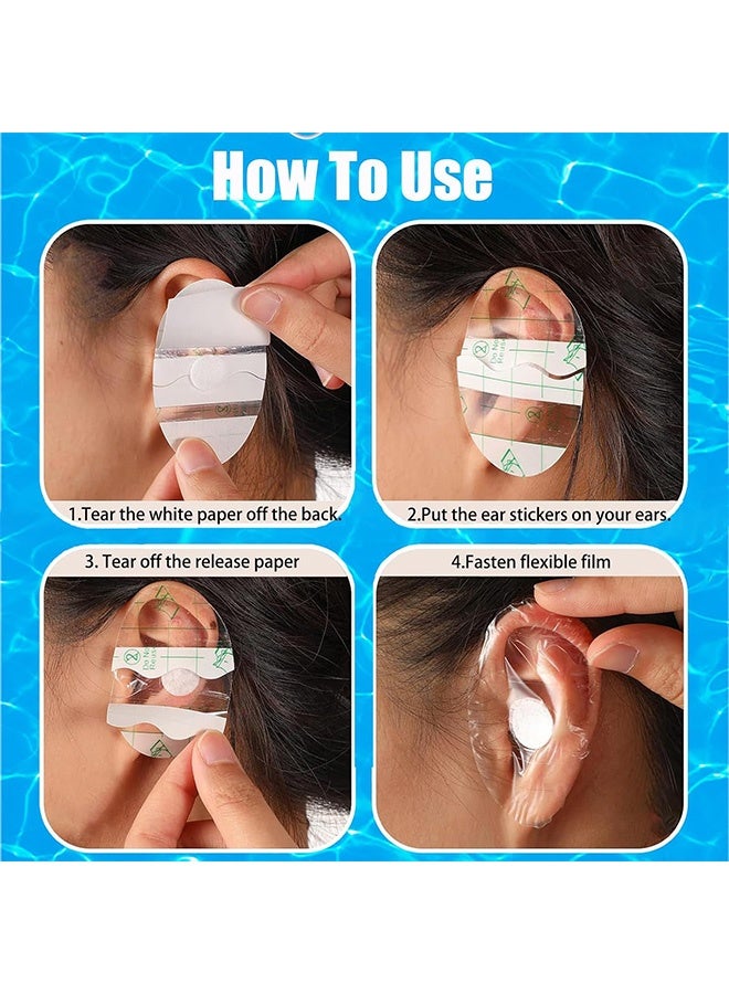 Quantum 100 PCS Waterproof Ear Stickers, Waterproof Baby Earmuffs With Absorbent Cotton, Newborn Earmuffs for Bathing Swimming Snorkeling and Other Water Sports - Image 3