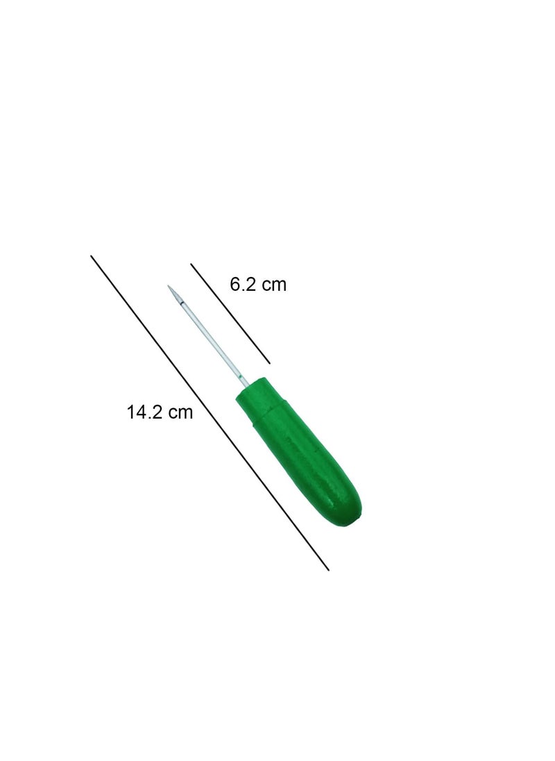 Generic Steel Gourd Shape Wood Handle Pin Punching Hole Maker Scratch Awl Sewing Repair Tool for Leather Craft Cloth Tent Silver Book Binding Tools Set 2  - Image 5
