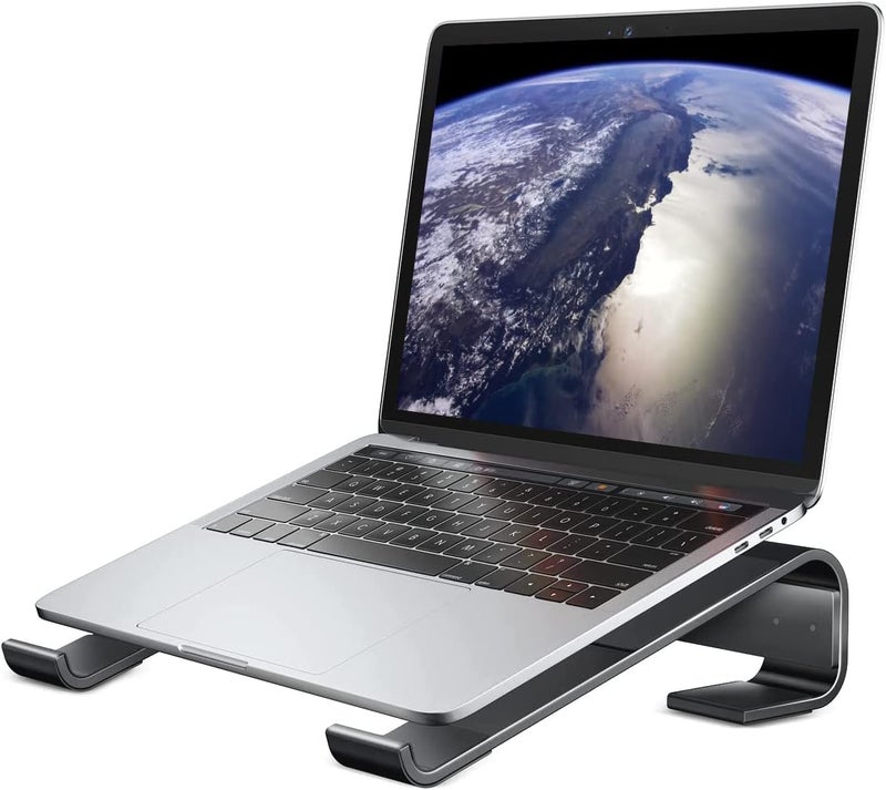 Exrp User feedback upgraded quality Laptop Stand for Desk, MacBook Stand Sturdy Laptop Riser, Ventilated Ergonomic Aluminum Laptop Holder Compatible with 12 13 15.6 17 Inch MacBook Pro Air/HP/Dell, Work Cooling Computer Stand Globally trusted affordable quality - Image 1