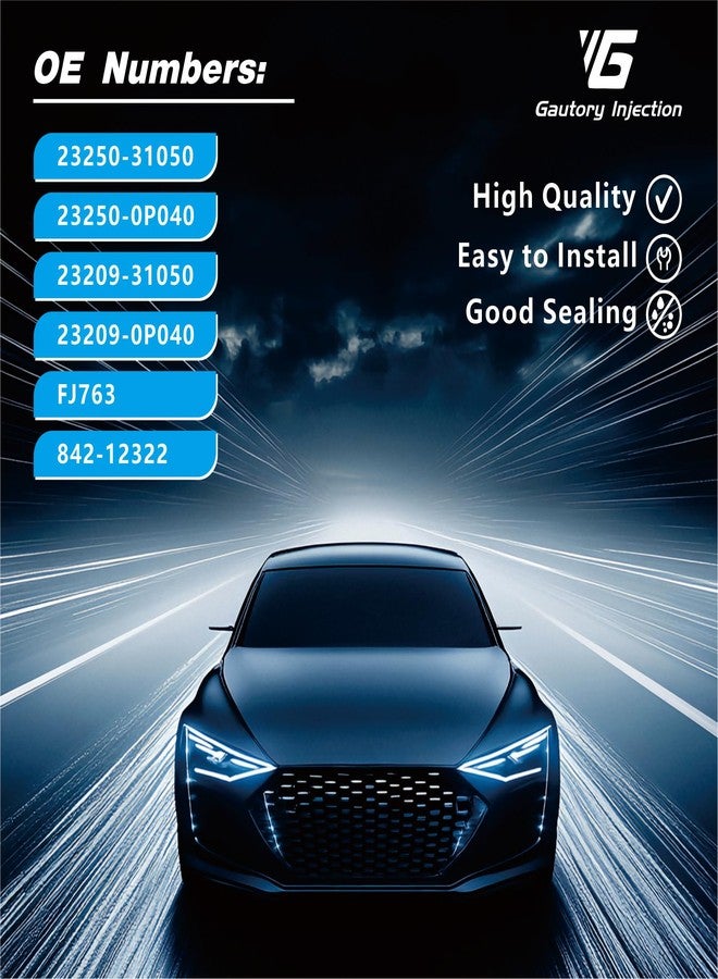 حاقنات وقود 23250-31050 متوافقة مع تويوتا كامري 2007-2011، أفالون 2005-2012، راف 3 2006-2012، هايلاندر 2008-2013، ولـ لكزس ES350 RX350 2007-2012 V6 سعة 3.5 لتر، طقم من 6 قطع، بديل لـ FJ763 23209-31050 - Image 3
