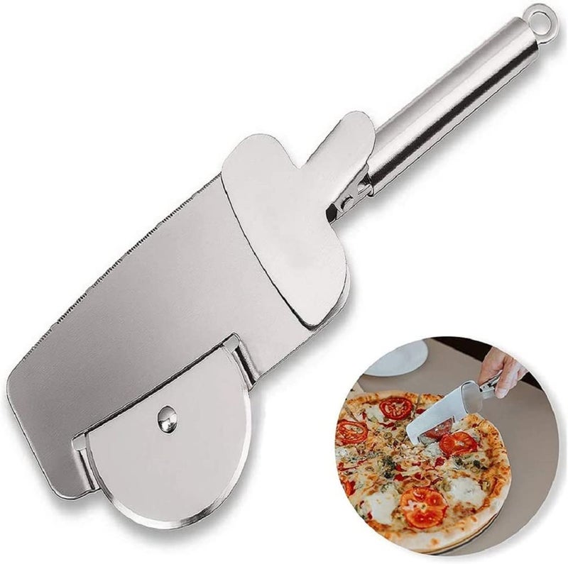 TASKHOUSE Pizza Cutter 4 in 1 Multifunction Stainless Steel Pizza Wheel Slicer Pizza Shovel Pizza Knife for Pizza Pies Waffles and Dough Cookies Dishwasher Safe - Image 1