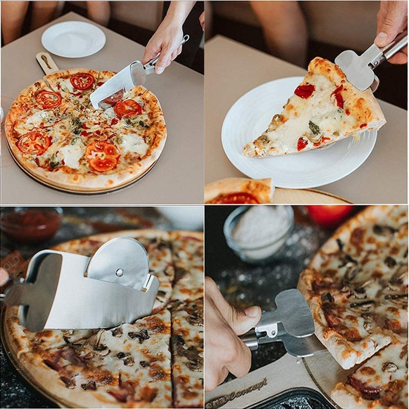 TASKHOUSE Pizza Cutter 4 in 1 Multifunction Stainless Steel Pizza Wheel Slicer Pizza Shovel Pizza Knife for Pizza Pies Waffles and Dough Cookies Dishwasher Safe - Image 3