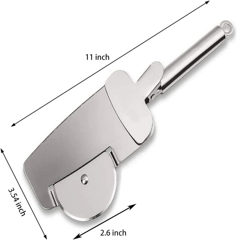 TASKHOUSE Pizza Cutter 4 in 1 Multifunction Stainless Steel Pizza Wheel Slicer Pizza Shovel Pizza Knife for Pizza Pies Waffles and Dough Cookies Dishwasher Safe - Image 5