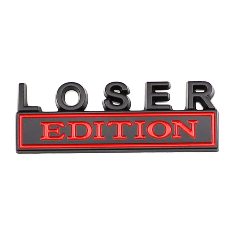 Generic Loser Edition Emblem Car Side Rear Front Hood Trunk Door Badge 3D Decal Sticker Fit for Car Truck SUV (Loser, Black Red) - Image 1