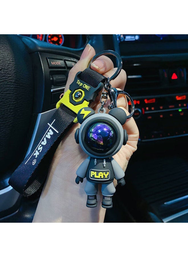 DiGallen Dijialun Cartoon Creative Plush Toy Play Flash Bear Couple Bag Pendant Creative Car Keychain Chain Small Gift - Image 2