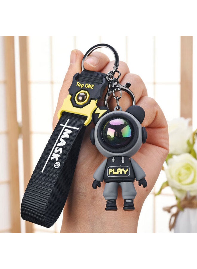 DiGallen Dijialun Cartoon Creative Plush Toy Play Flash Bear Couple Bag Pendant Creative Car Keychain Chain Small Gift - Image 3