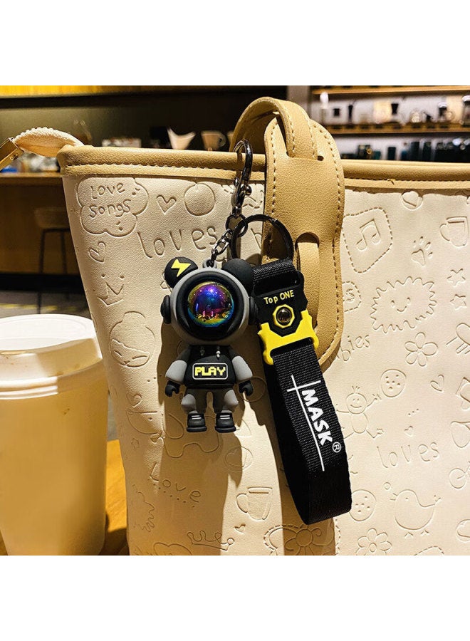 DiGallen Dijialun Cartoon Creative Plush Toy Play Flash Bear Couple Bag Pendant Creative Car Keychain Chain Small Gift - Image 4