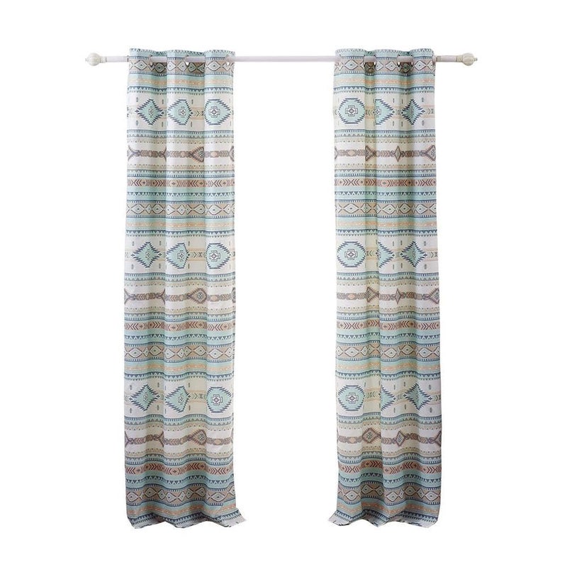 Greenland Home Fashions Barefoot Bungalow Phoenix Window Treatment 84x84 inches Turquoise 