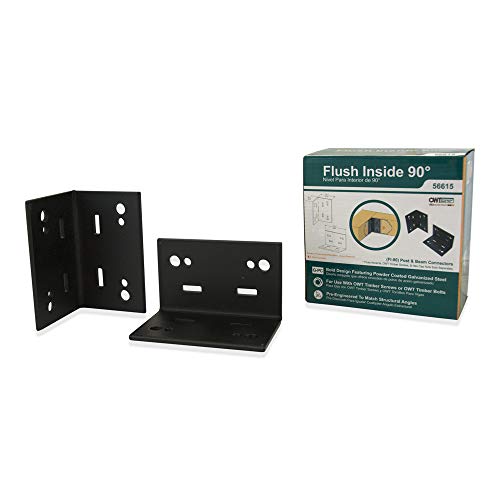 Ozco Building Products 56615 Flush Inside 90-degree Plate Connector (2 per Pack),Black - Image 2