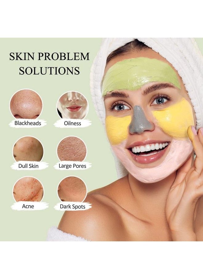 SHVYOG - 4 Pcs Clay Mask Set Turmeric Vitamin C Clay Mask Green Tea Mask Dead Sea Mud Mask Rose Clay Mask Skin Care Face Mask Clay Facial Mask For Deep Cleansing Moisturizing And Refining Pores (240G In Total) - Image 1
