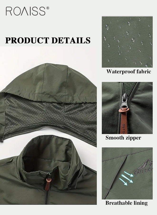 roaiss Men Jackets Waterproof Male Outdoor Coats Outwears Windbreaker Windproof Spring Autumn Jacket Camping Hiking Clothing Coat - Image 5