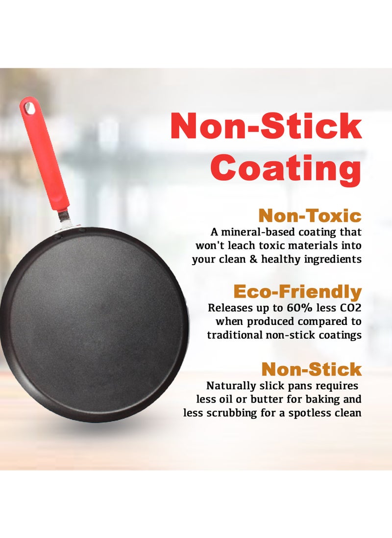 Sweet Home Non Stick Pizza Pans (28 cm), Crepe Pan PFOA & PTFEs Free Frying Pan Versatile and Healthy Cooking with Our Premium Nonstick Pan  - Image 5
