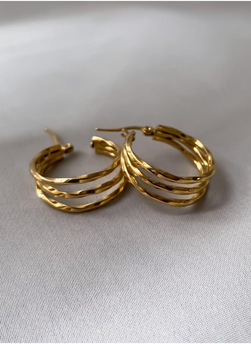 Clé de Lune - Luxury Twist Hoops Earrings- Silver - Image 1