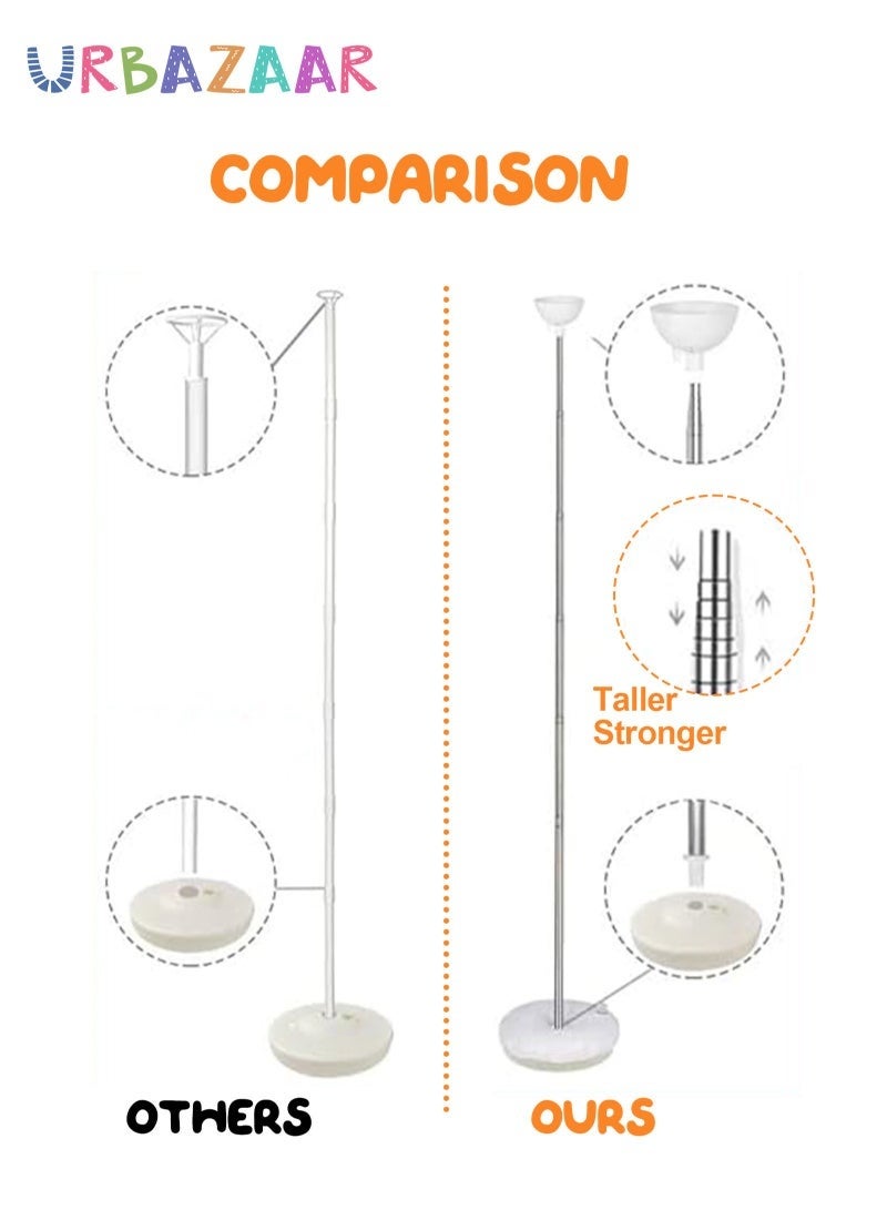 كيلا مجموعة عمود البالونات، مجموعة من 2، حامل بالونات معدني قابل للتعديل، مجموعة حامل برج البالونات بطول 7 أقدام مع قاعدة للأرضية، مجموعة حامل البالونات للزينة لحفلات استقبال المولود والتخرج وأعياد الميلاد وحفلات الزفاف - Image 3