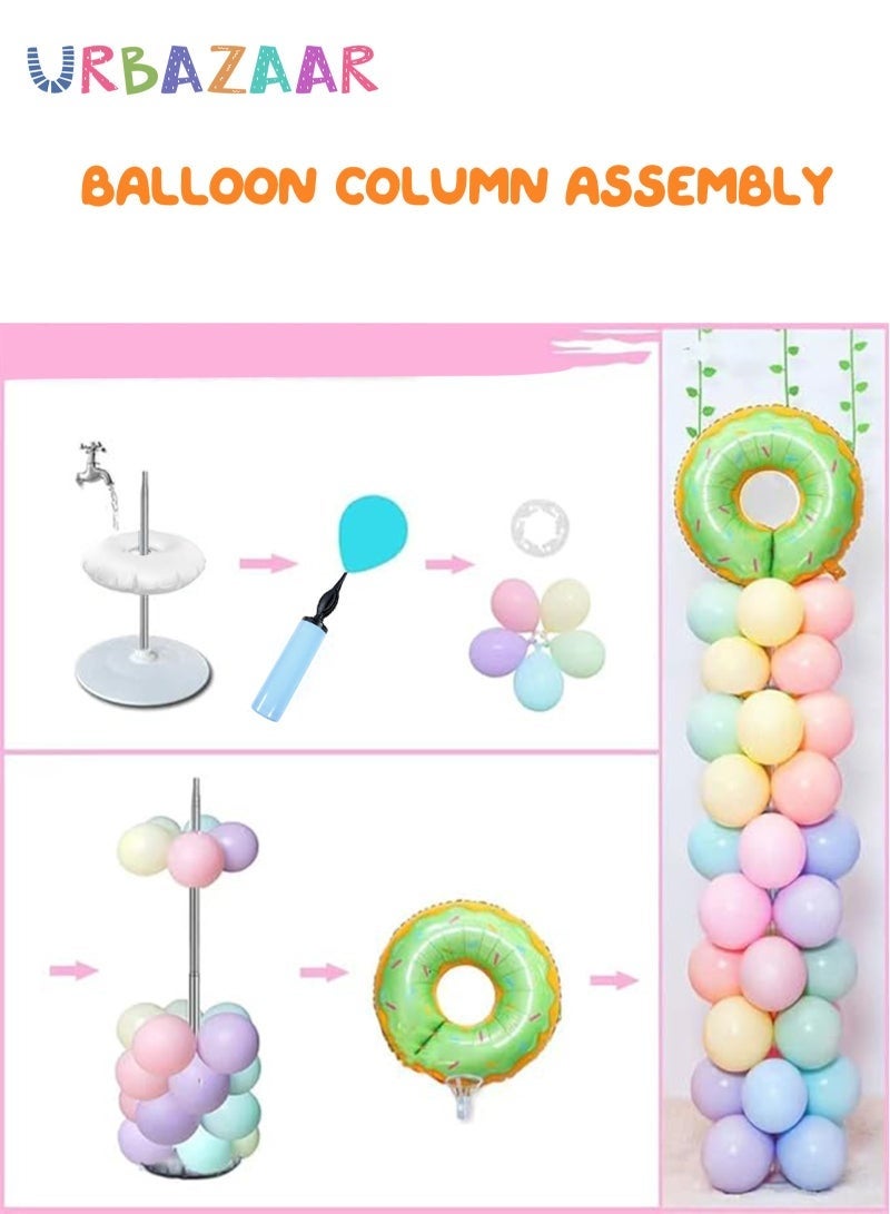 كيلا مجموعة عمود البالونات، مجموعة من 2، حامل بالونات معدني قابل للتعديل، مجموعة حامل برج البالونات بطول 7 أقدام مع قاعدة للأرضية، مجموعة حامل البالونات للزينة لحفلات استقبال المولود والتخرج وأعياد الميلاد وحفلات الزفاف - Image 5