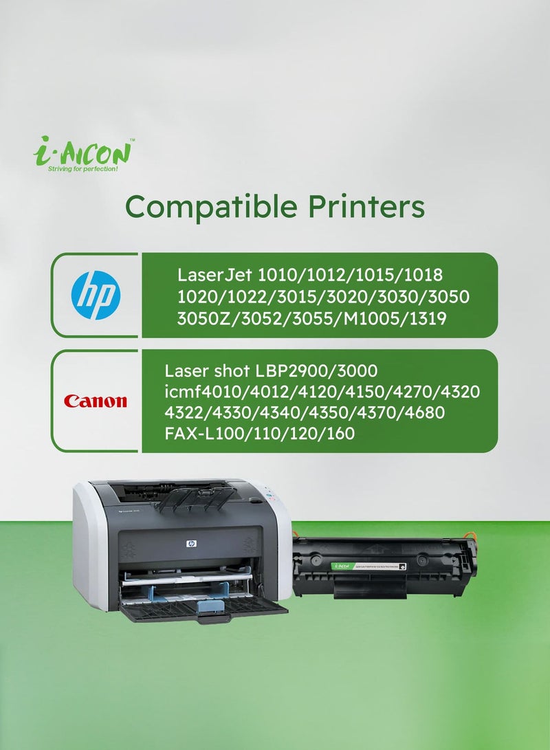 i-Aicon Compatible Laser Toner Black (HP Q2612A | 12A /FX9/FX10/ Canon 103/303/703/104/304) - Image 3