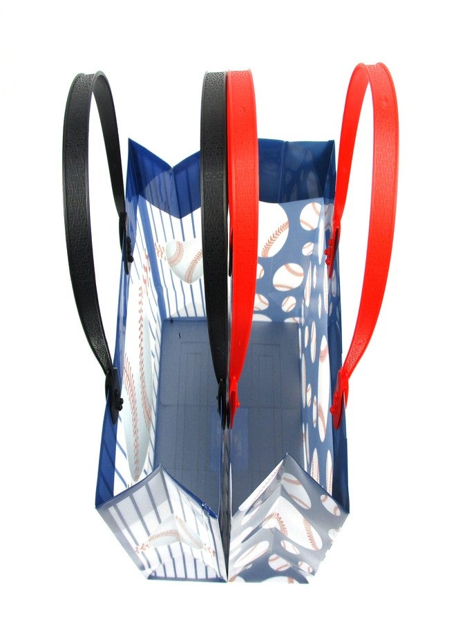 TINYMILLS Baseball Party Favor Treat Bags Baseball T-Ball Goody Bags with Handles for Birthday Party Pack of 12 - Image 4