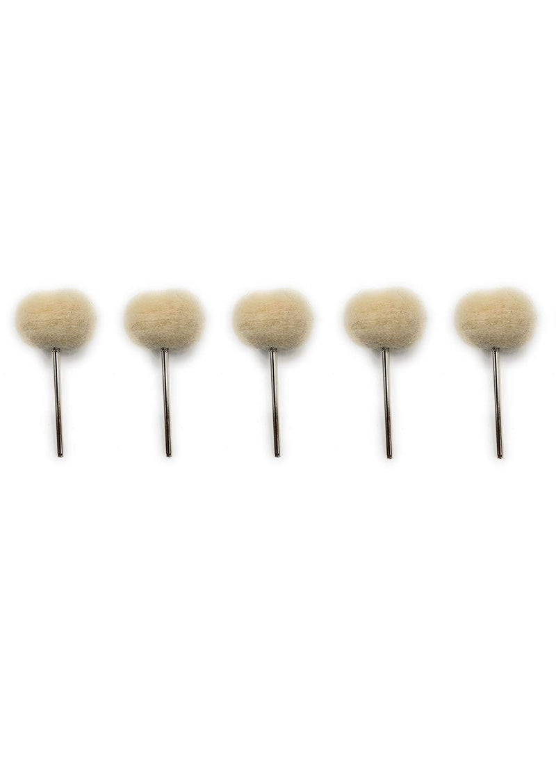 Fozti Fozti Mounted Felt Buff Cotton Wool 5Pcs for PolishingBuffingCleaning for Dremel Rotary Tool Micro Hand Motor Polishing Motor for Jewellery Making Watchmaking Model Making Hobby Craft DIY 5  - Image 1
