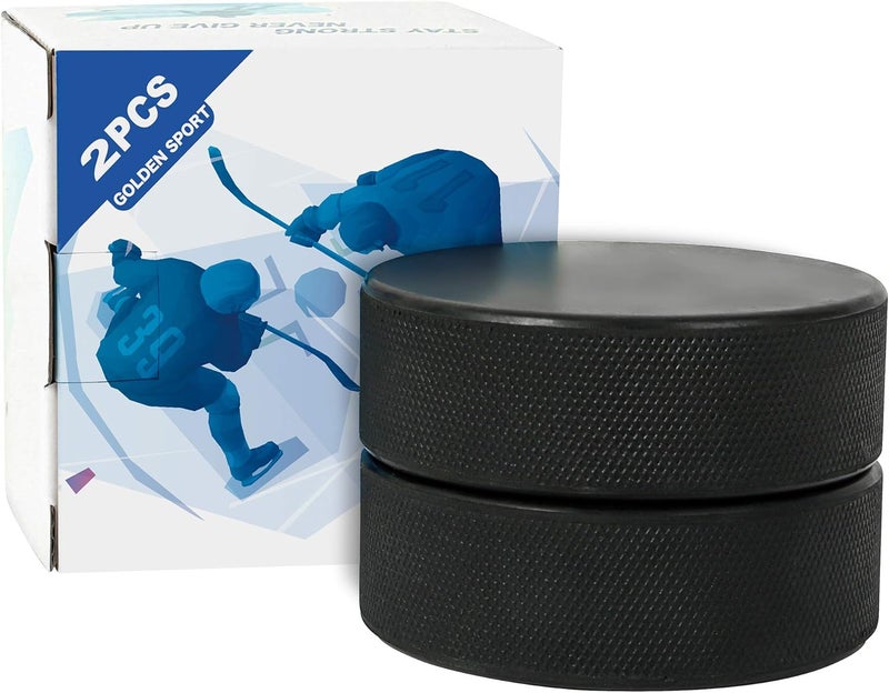 Golden Sport Store Ice Hockey Pucks, Official Regulation, for Practicing and Classic Training, Diameter 3", Thickness 1", 6oz, Black - Image 1