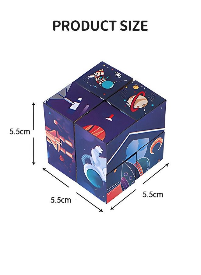 Fidget 3D Magic Cube Toy Changeable Flip Magic Cube Sensory Cool Fidget Toy for Adults Teens Relieve Stress Anxiety, Flips Puzzle Cubes Gadget Desk Manipulative
