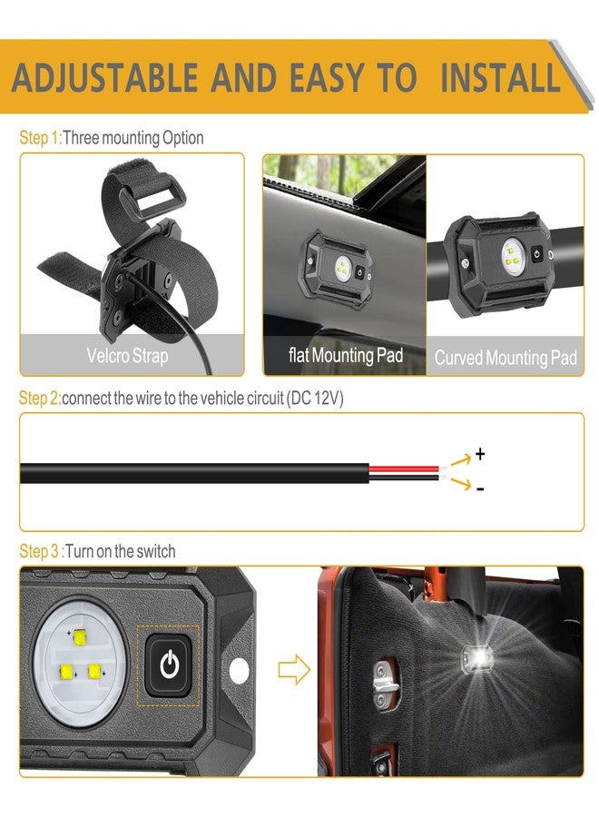 Rfroad Lighting UTV LED Dome Light with Switch, Universal Roll Bar Mount LED White Light Interior Light Utility Roll Cage Inside Light for UTV ATV Polaris Truck Bed RZR Can Am Car Golf Cart - Image 5