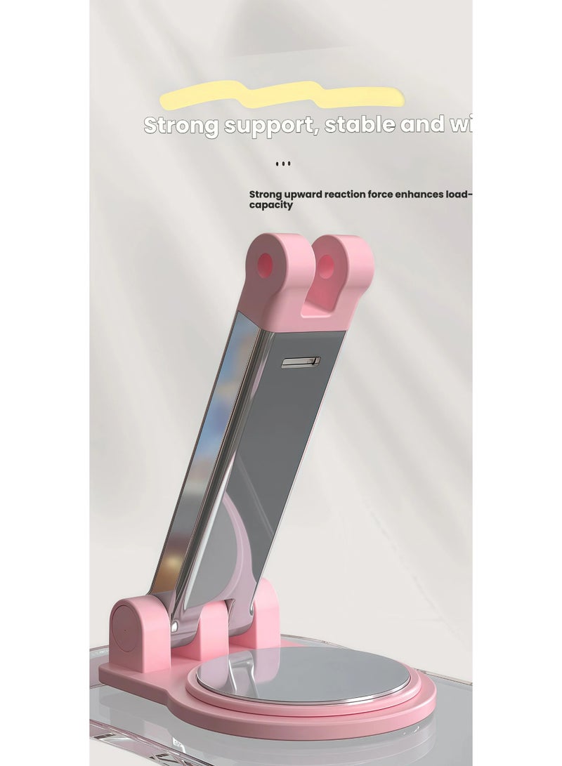 V.nice Adjustable 360° Rotating Foldable Phone & Tablet Stand, Clear Acrylic Desktop Holder - Image 4