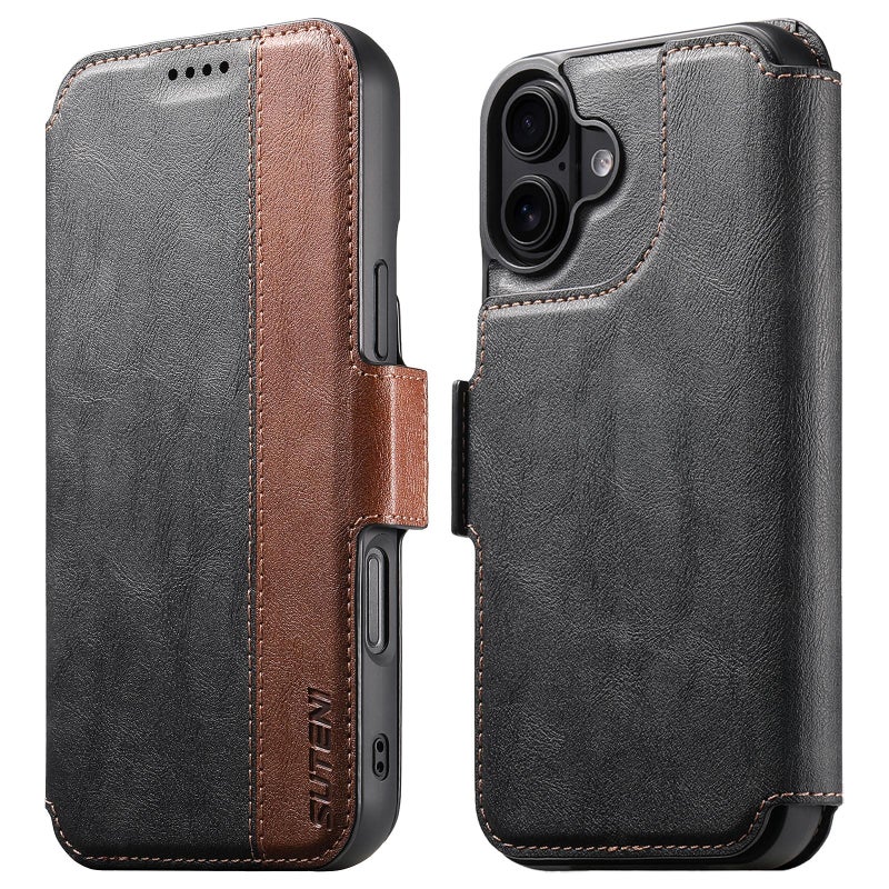 Suteni For Iphone 17 Q07 2-In-1 Multi-Function Detachable Wallet Magsafe Phone Case(Black) - Image 1